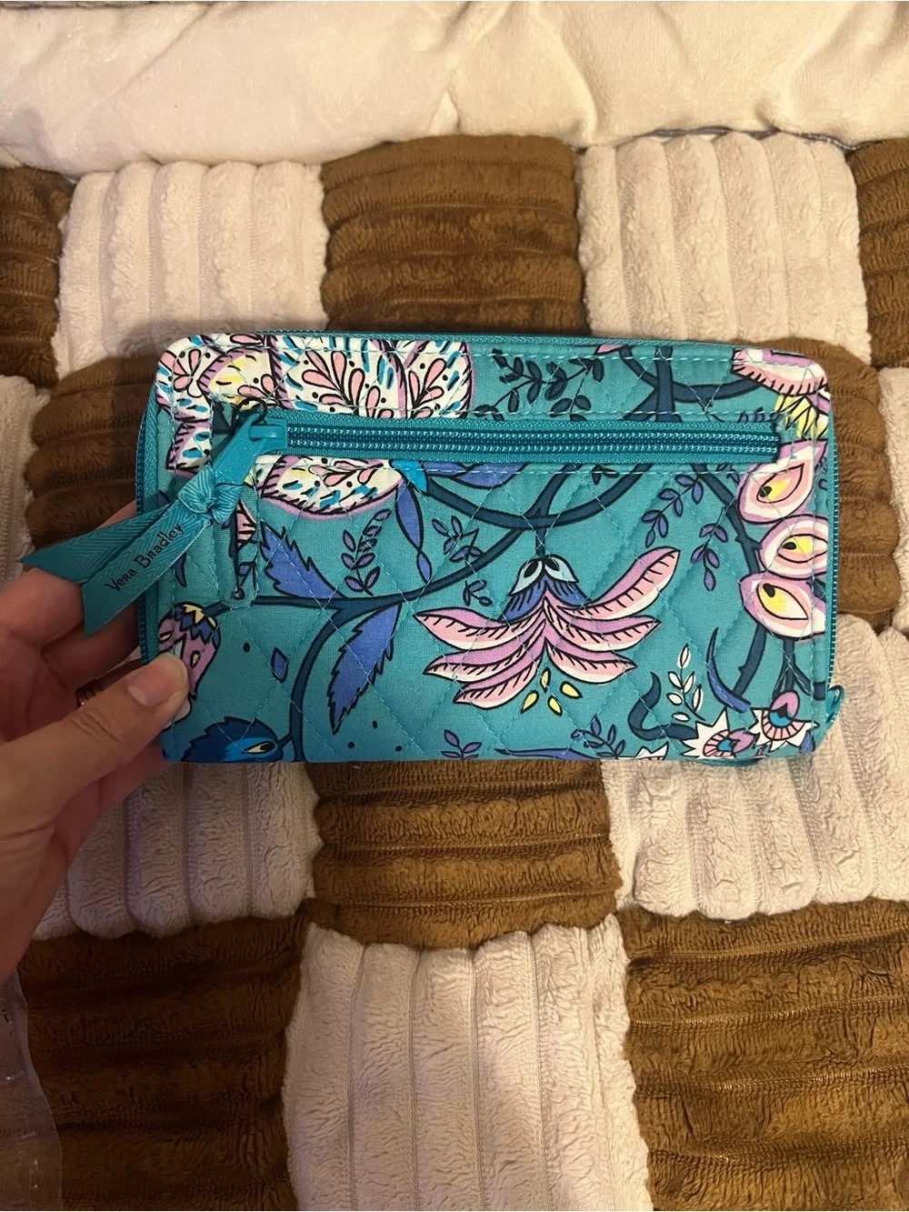 Vera Bradley RFID Turnlock Wallet in Peacock Garden NWTS!